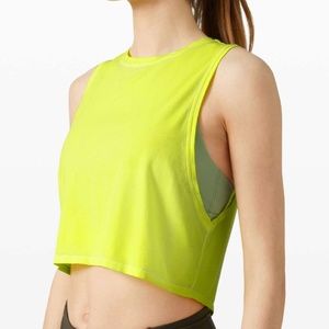 Lululemon Cut Back Crop Tank - Sublimado Pigment Dye Highlight Yellow